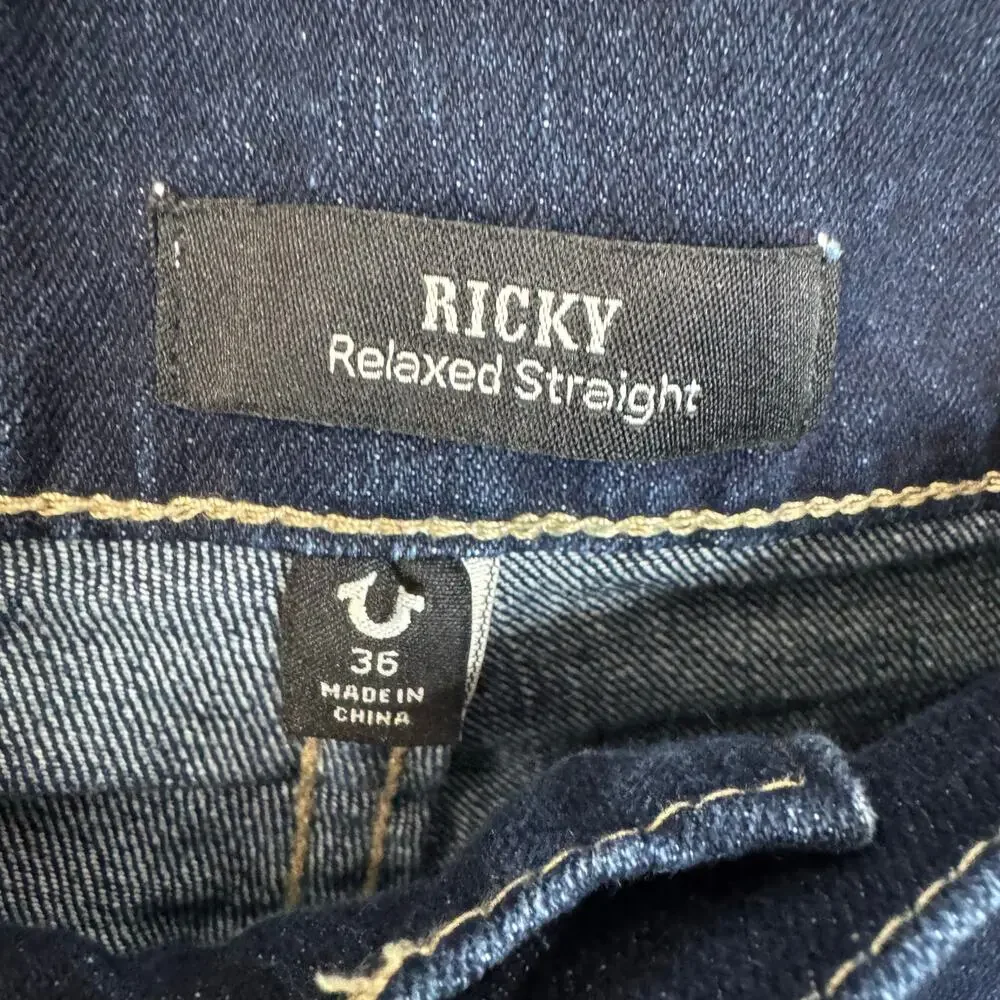 True Religion Ricky SN Relaxed Straight Jean Stitched Stretch Men's 36